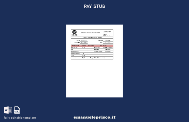 modello di busta paga di Struct House India in stile verificato